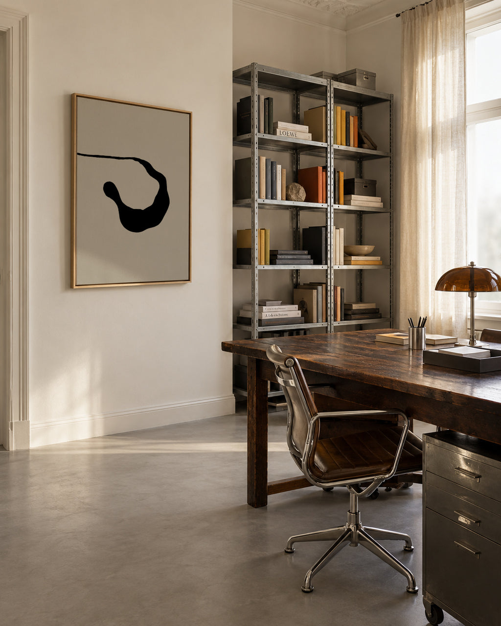 Fluid II - Framed canvas in an interior