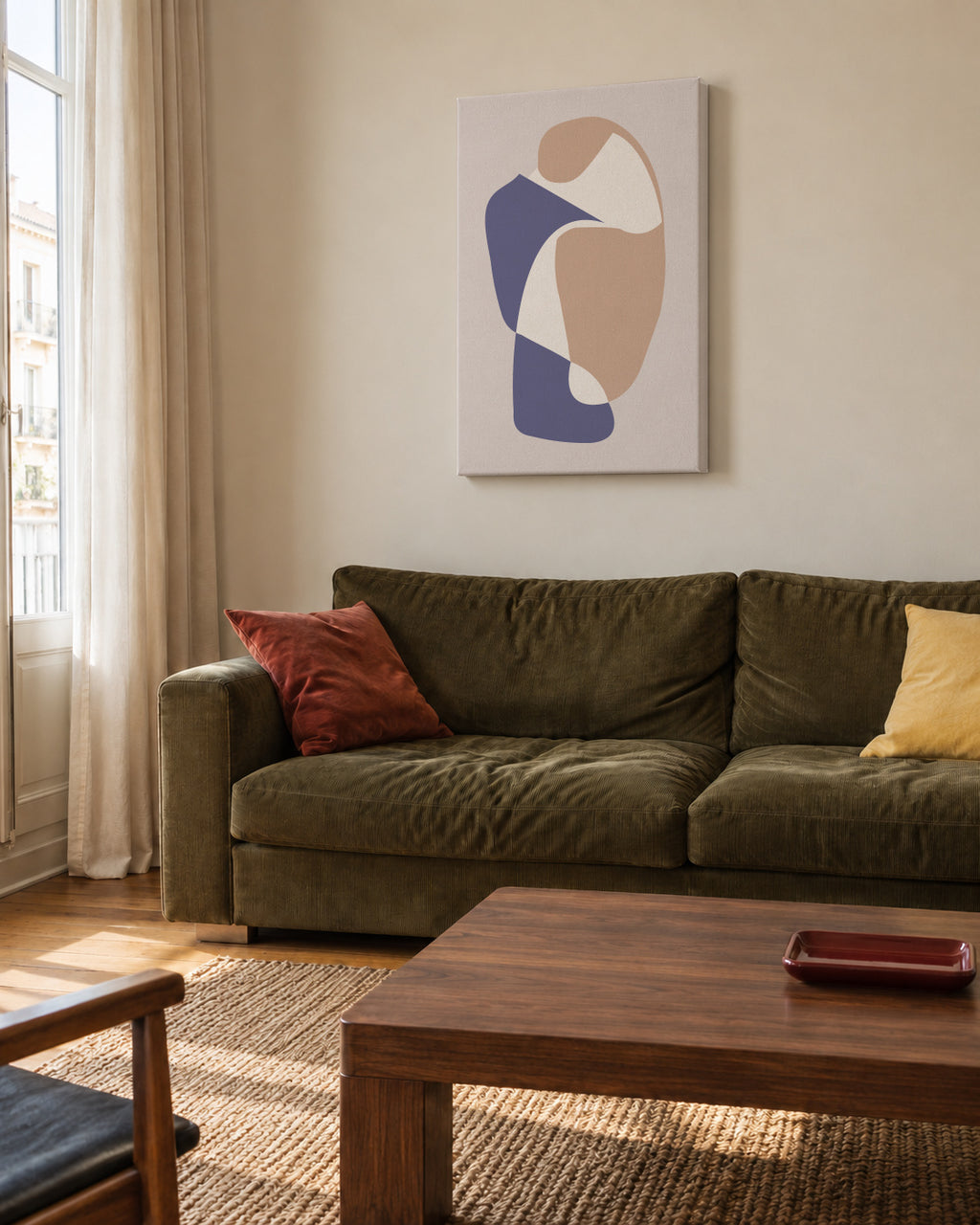 Form XXVIII - Unframed canvas in an interior