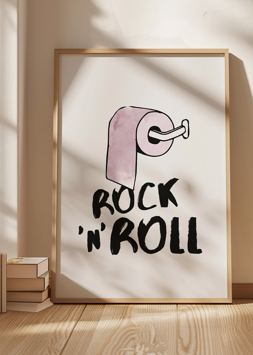 Rockillustration med rosa toalettpapper