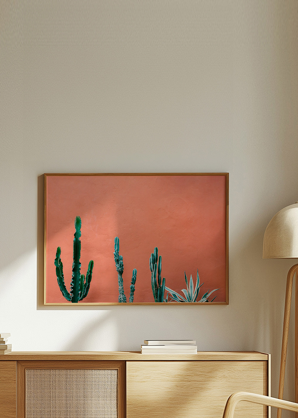 Botanisk poster med kaktusar på terrakottavägg – Product1