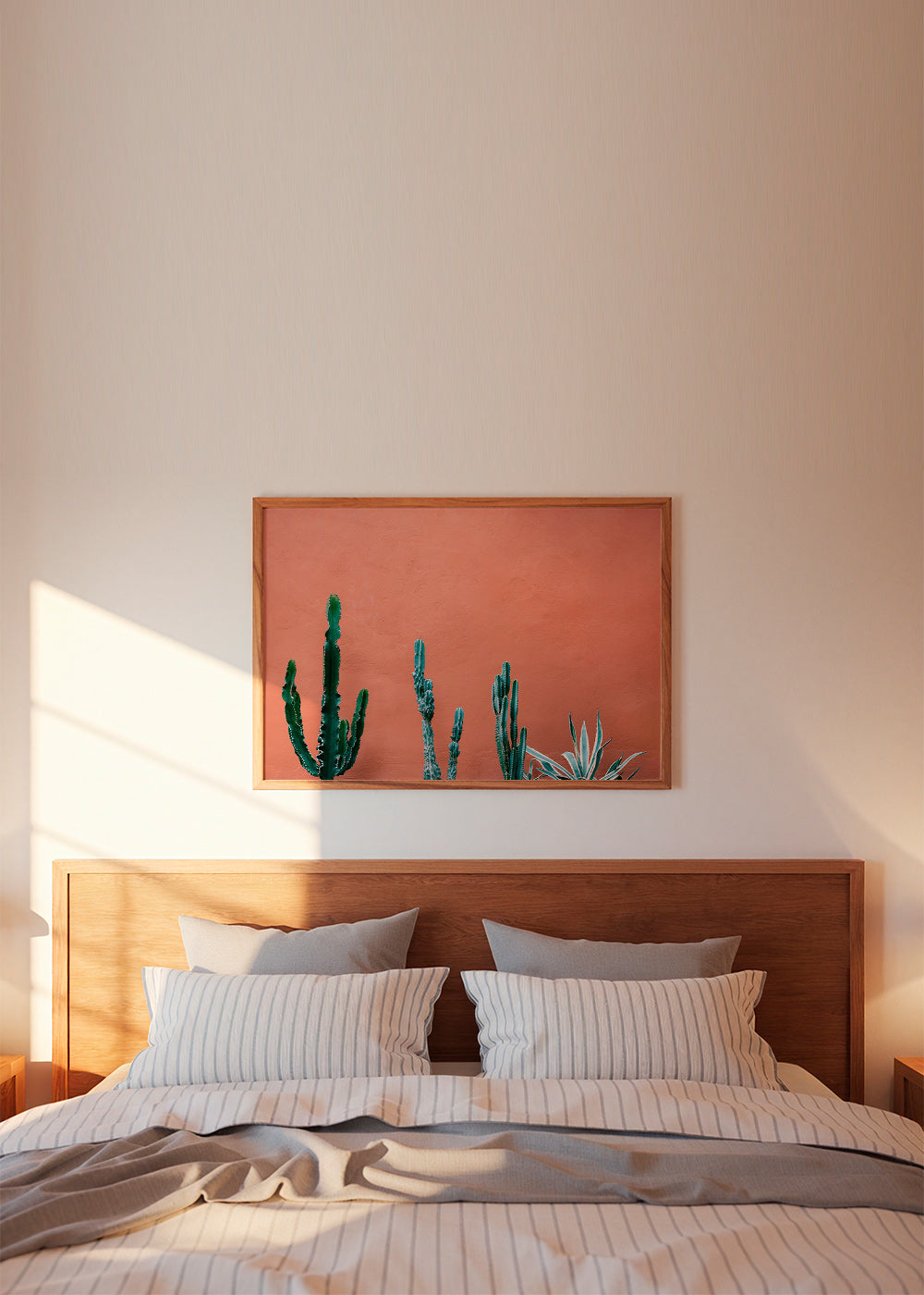 Botanisk poster med kaktusar på terrakottavägg – Product2