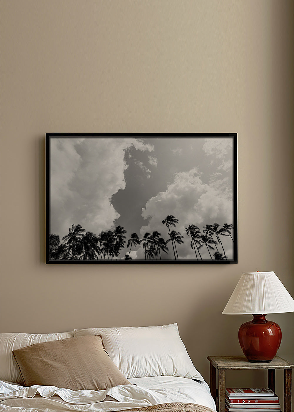 Landskapskonst med palmer och dramatisk himmel – Canvas2