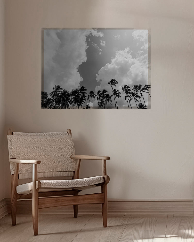 Landskapskonst med palmer och dramatisk himmel – Canvas