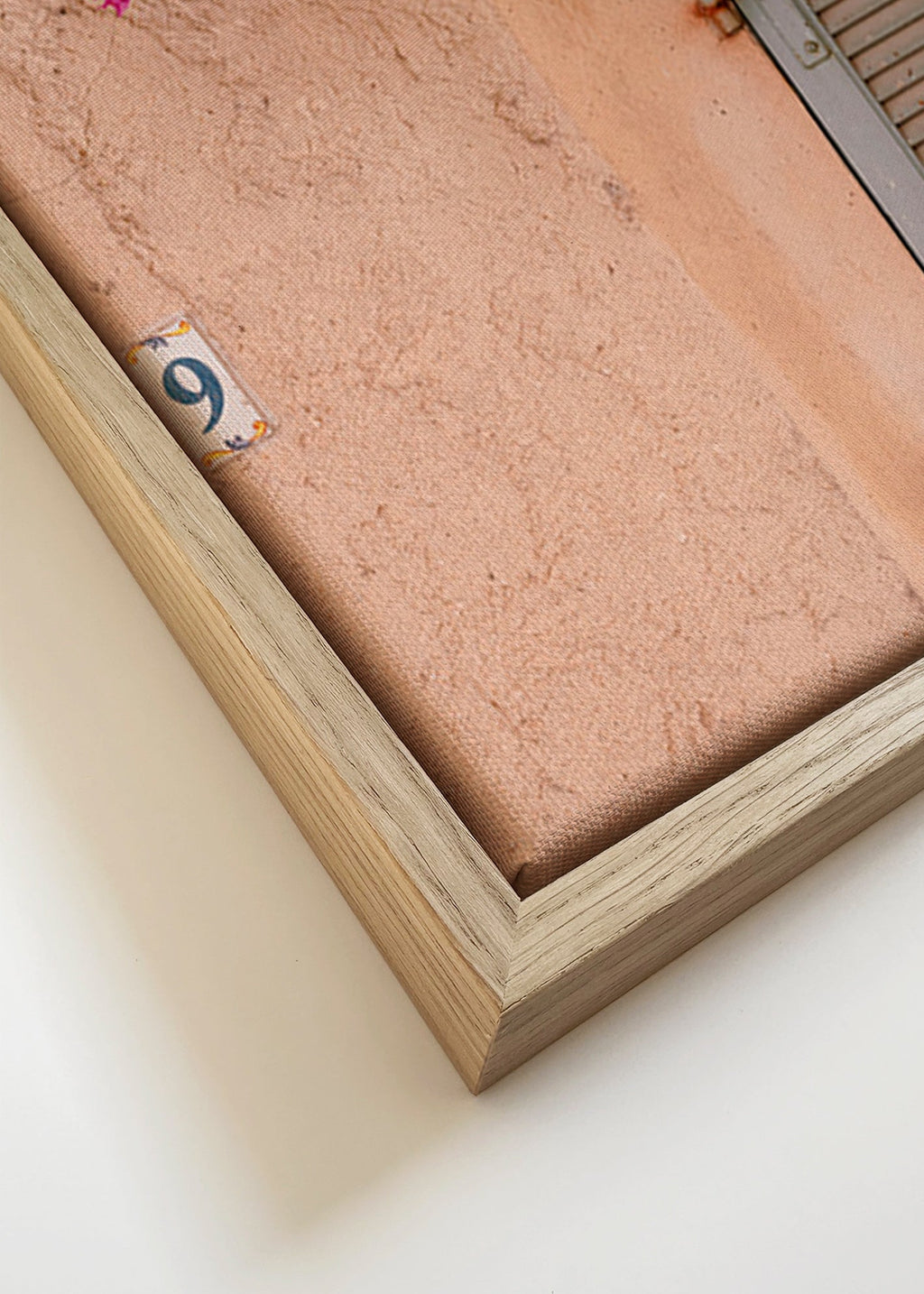 Botanisk poster: bougainvillea över gammal dörr – Canvas detail