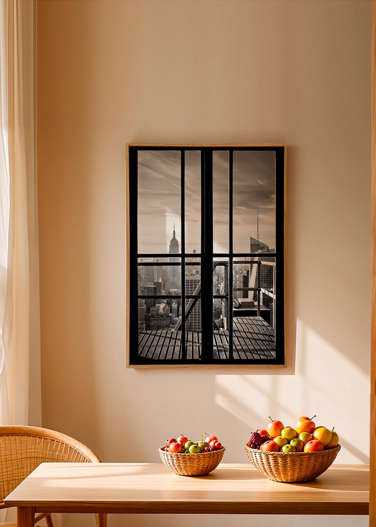 Stadstavla inramad av fönster – Canvas1