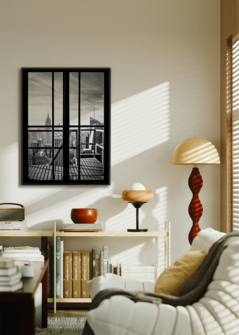 Stadstavla inramad av fönster – Canvas2