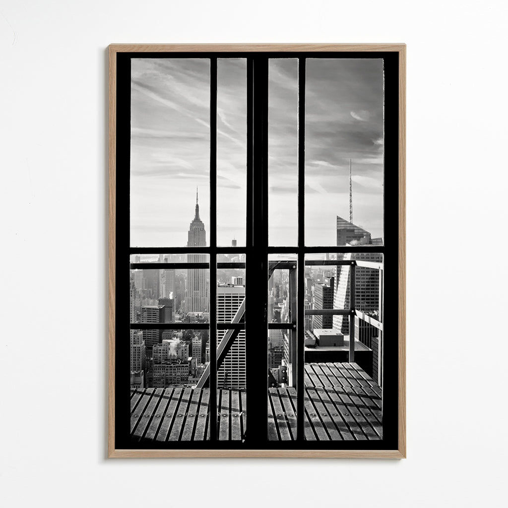 Stadstavla inramad av fönster – Oak Frame