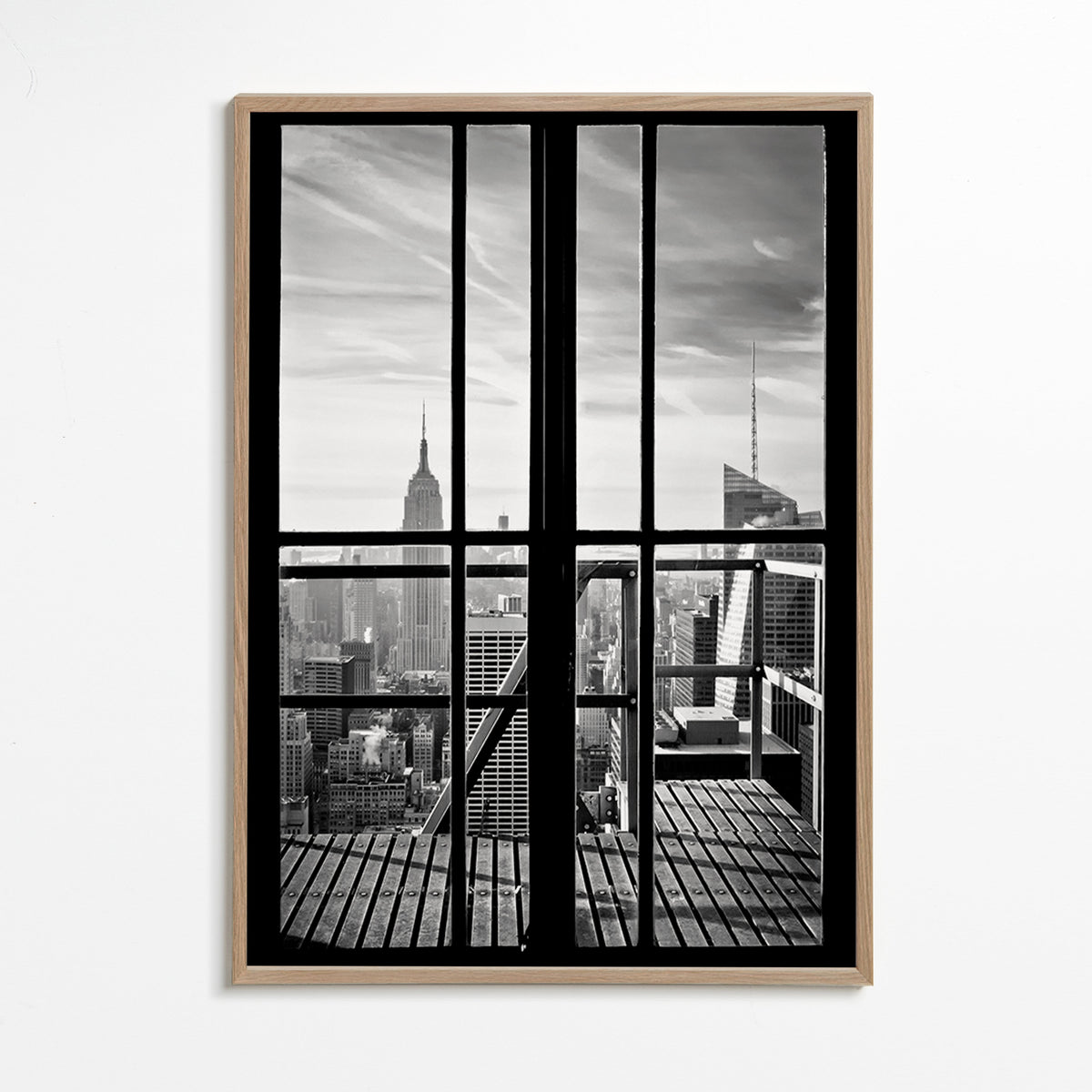 Stadstavla inramad av fönster – Oak Frame