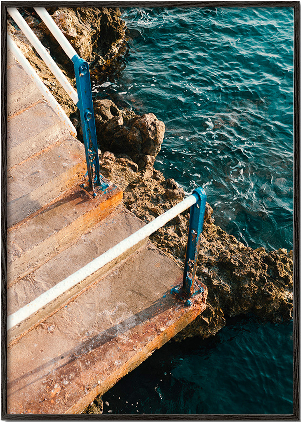 Landskapskonst: trappa till havet – Black Frame