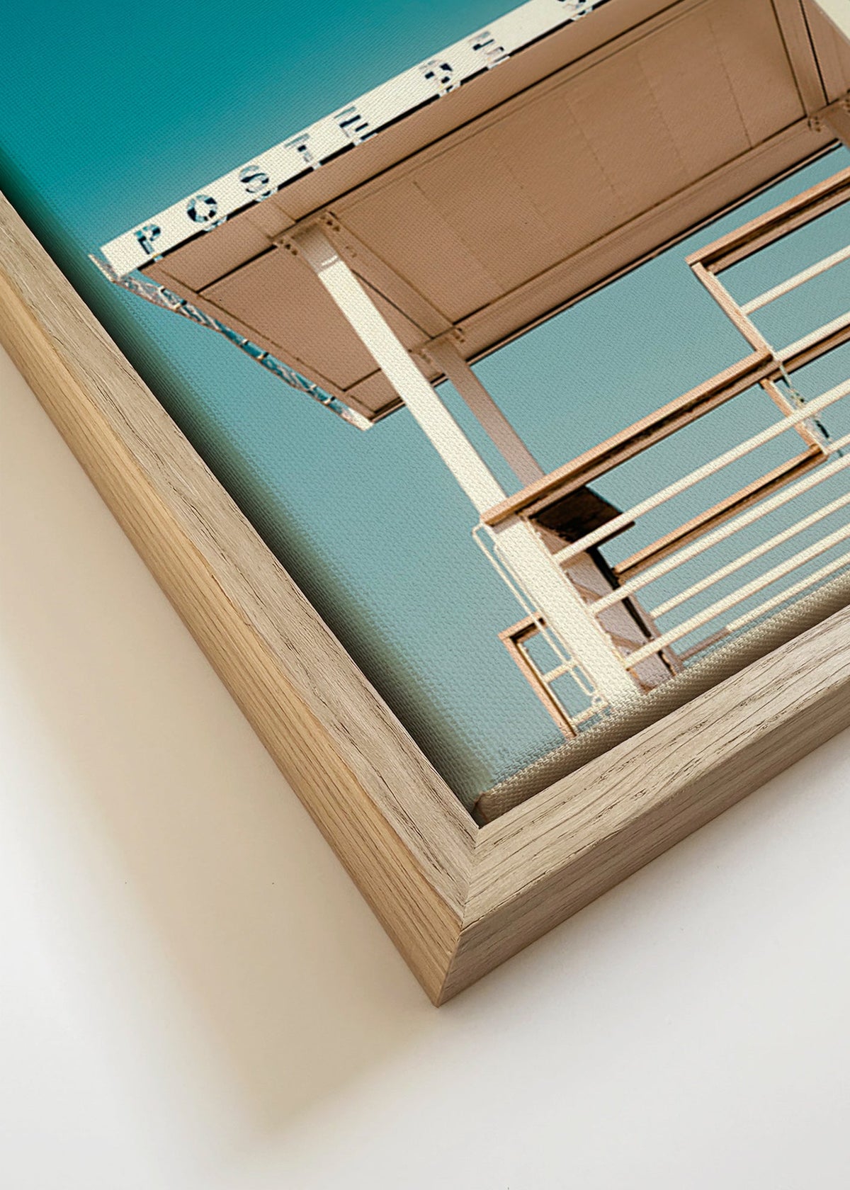 Fotografi livräddartorn mot blå himmel – Canvas detail