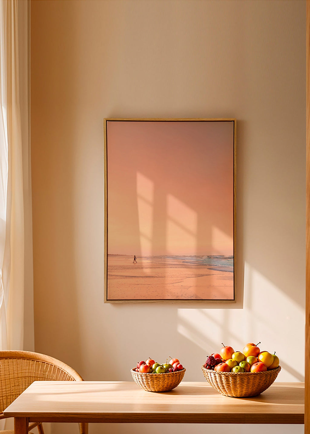 Landskapskonst: pastellstrand vid soluppgång – Canvas1