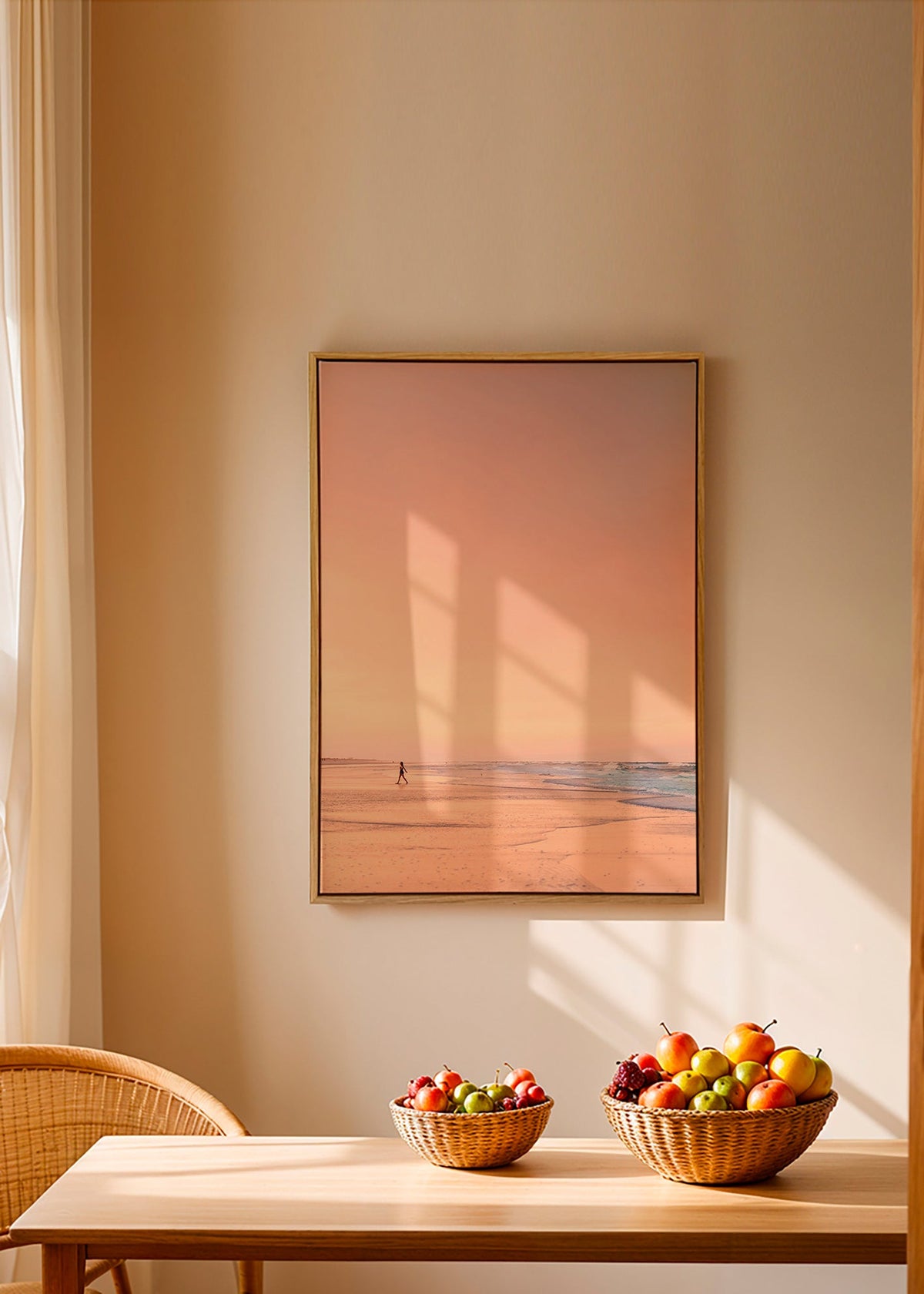 Landskapskonst: pastellstrand vid soluppgång – Canvas1