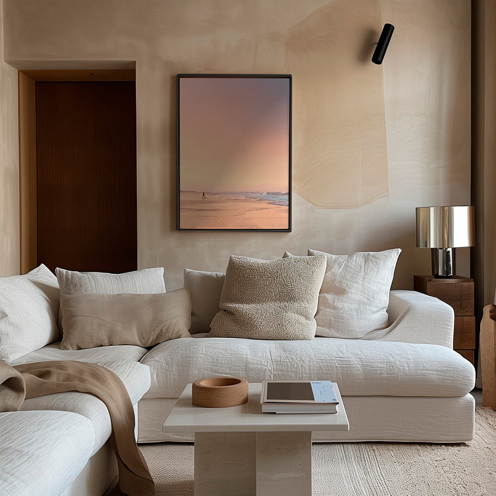 Landskapskonst: pastellstrand vid soluppgång – Canvas2
