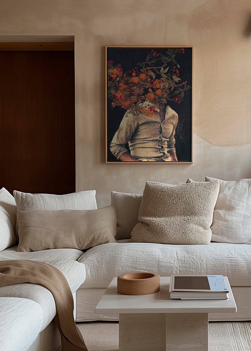 Botanisk poster med blommigt torso surreal