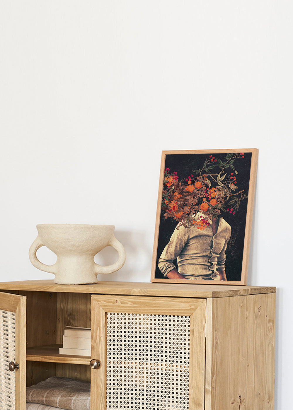 Botanisk poster med blommigt torso surreal