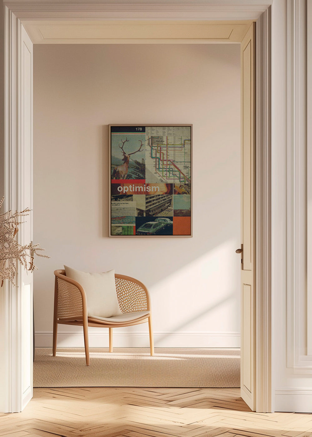 Vintage-collage med Manhattan-karta