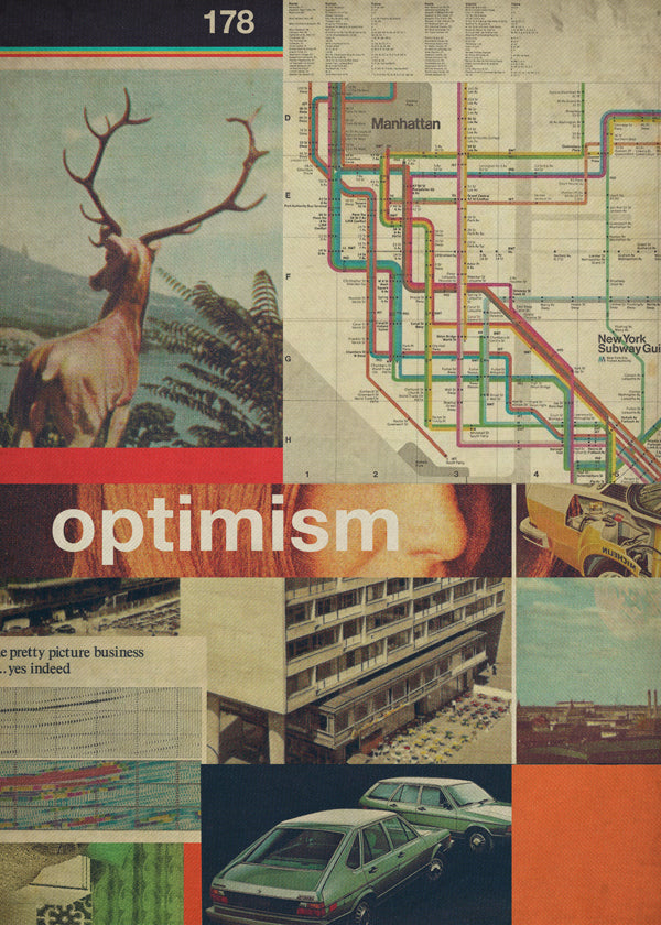 Vintage-collage med Manhattan-karta
