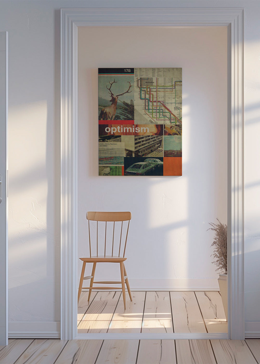 Vintage-collage med Manhattan-karta
