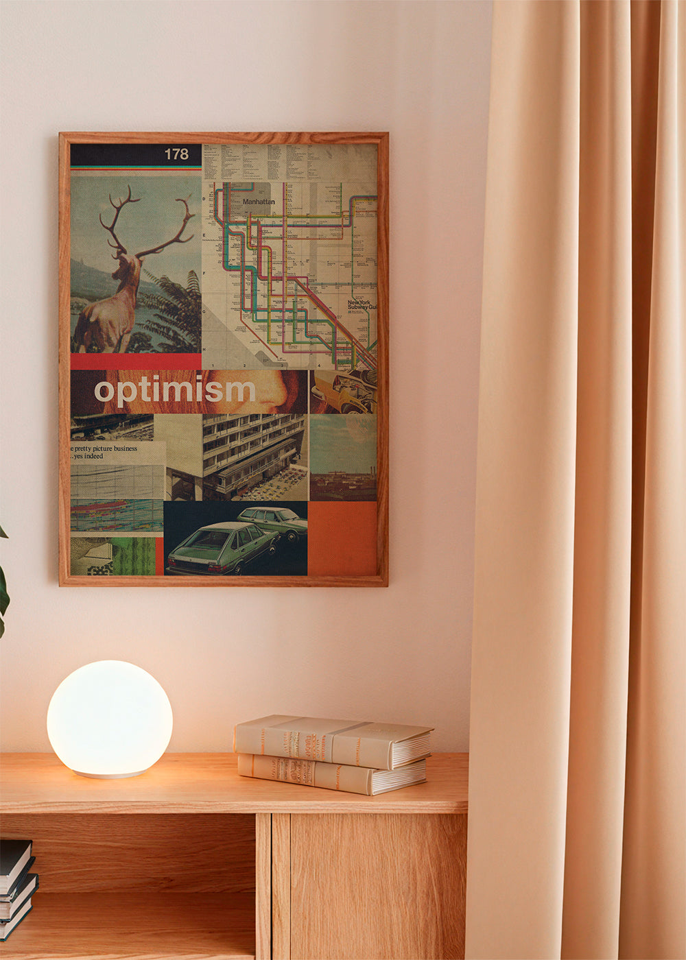 Vintage-collage med Manhattan-karta