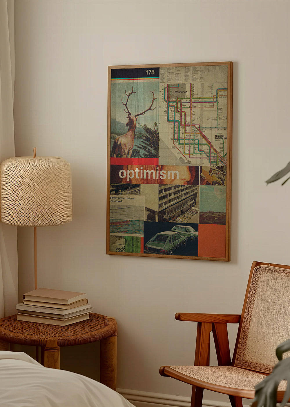 Vintage-collage med Manhattan-karta