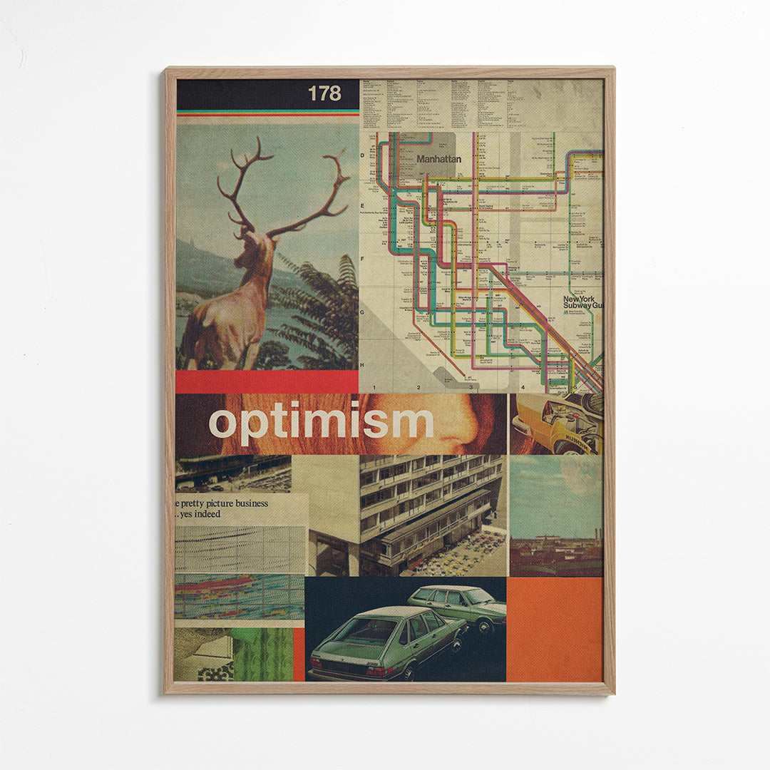 Vintage-collage med Manhattan-karta