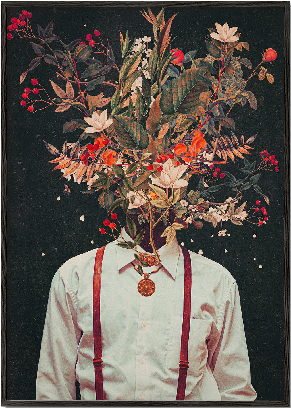 Botanisk poster: surrealistiskt blomporträtt