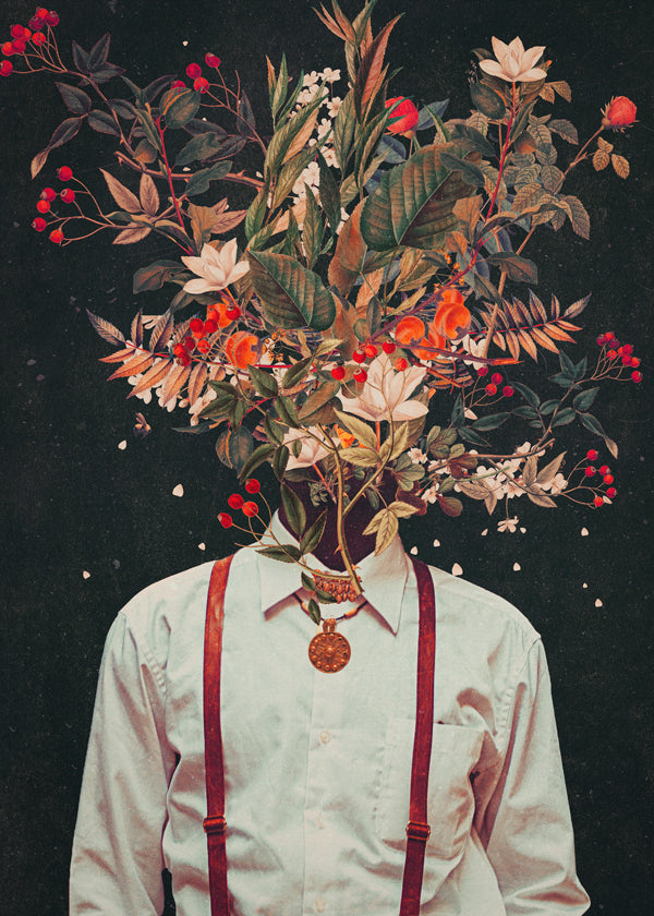 Botanisk poster: surrealistiskt blomporträtt