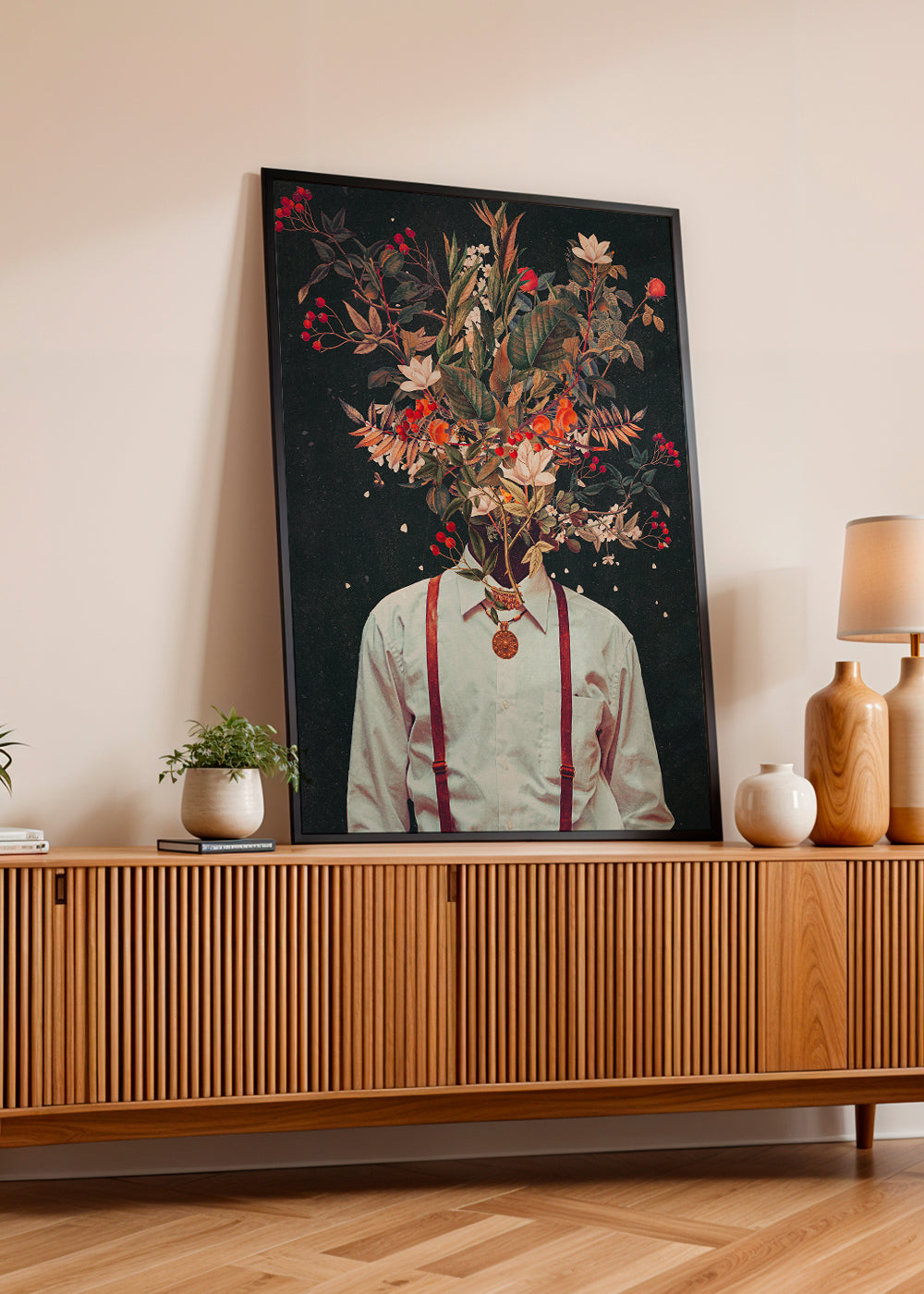 Botanisk poster: surrealistiskt blomporträtt