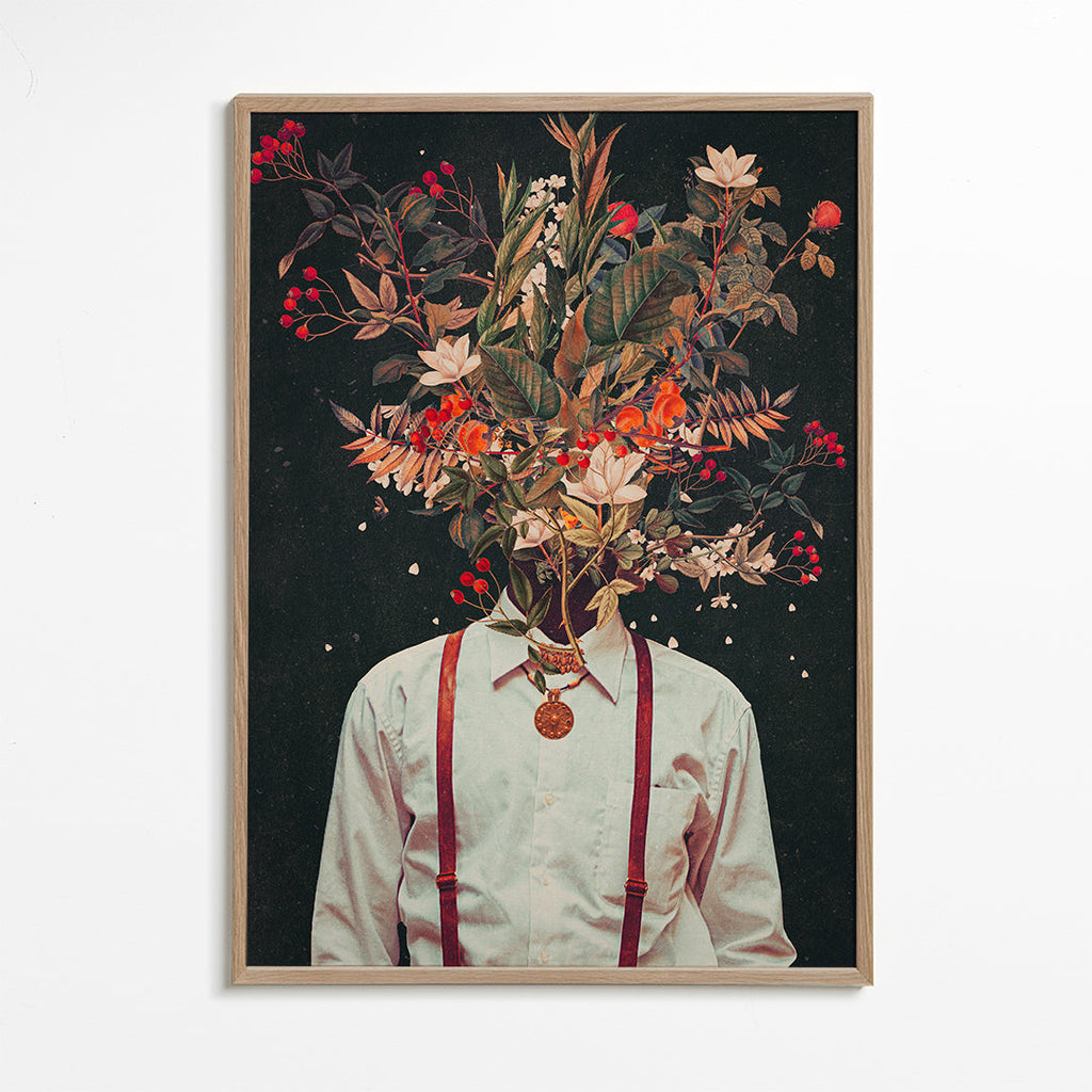 Botanisk poster: surrealistiskt blomporträtt