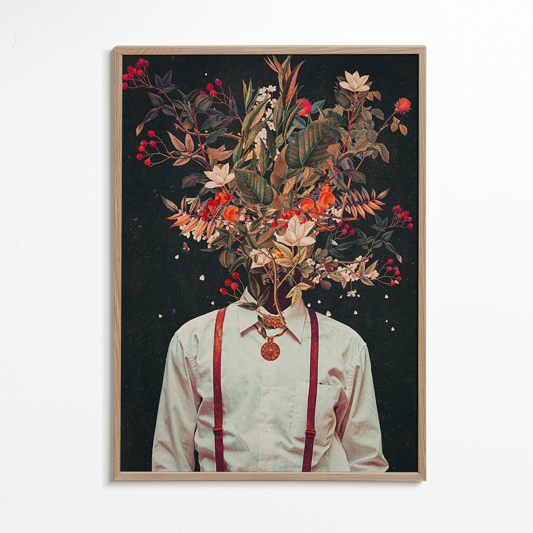 Botanisk poster: surrealistiskt blomporträtt