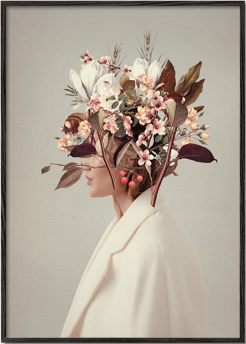 Botanisk poster med blomsterporträtt