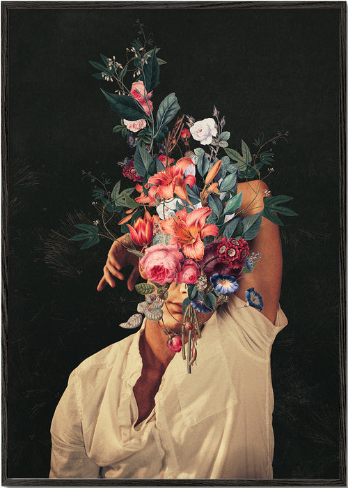 Botanisk poster: surrealistiskt blomporträtt