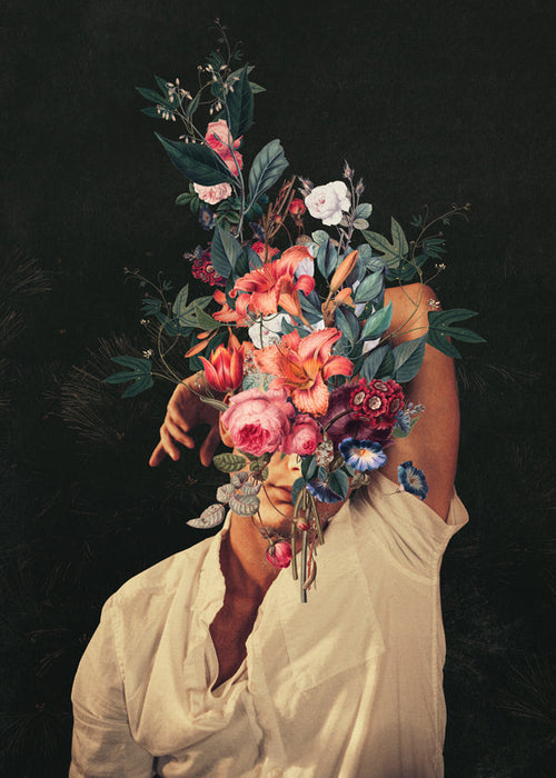 Botanisk poster: surrealistiskt blomporträtt
