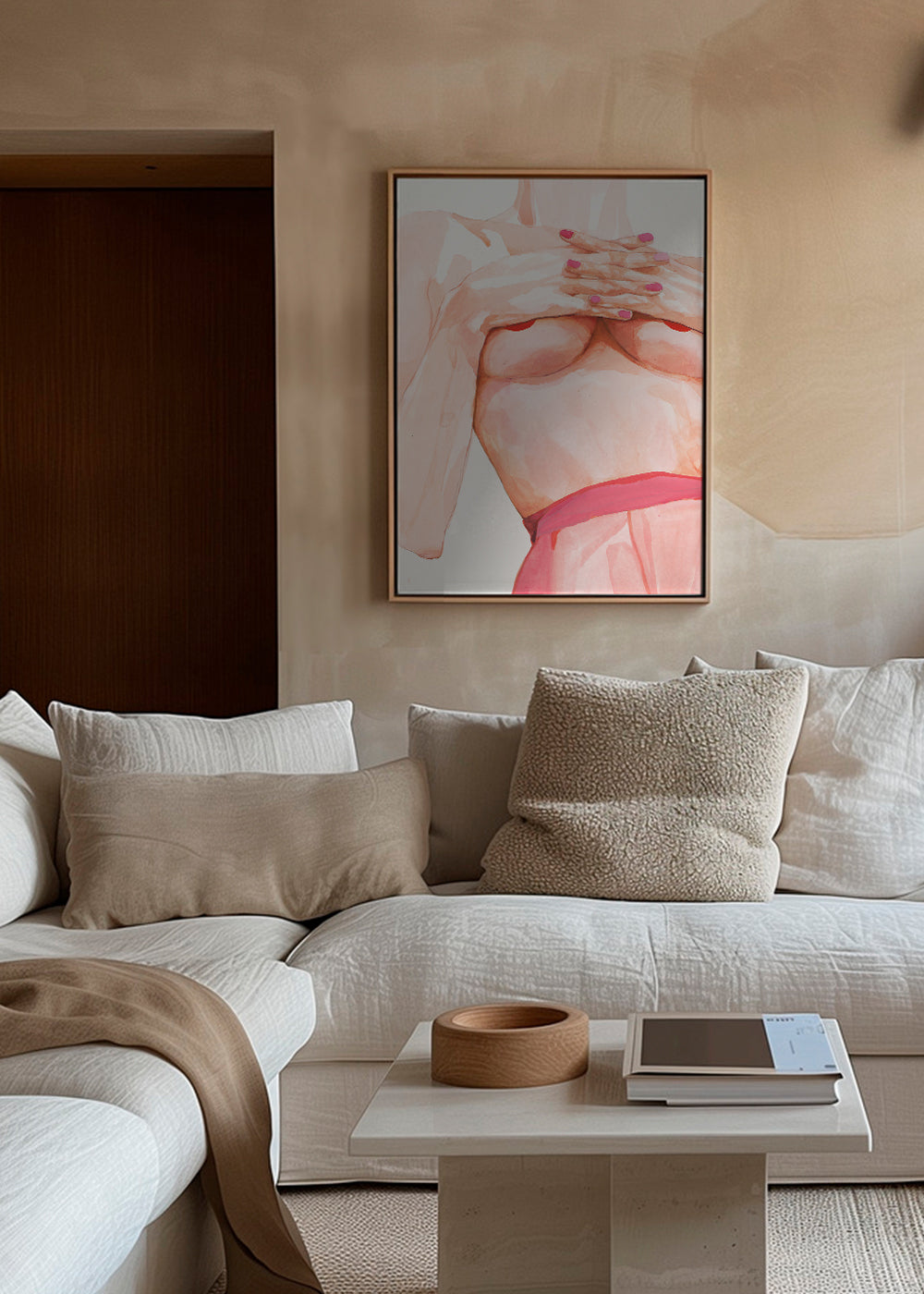 Illustration: kvinnlig torso akvarell