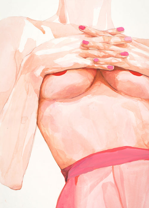 Illustration: kvinnlig torso akvarell