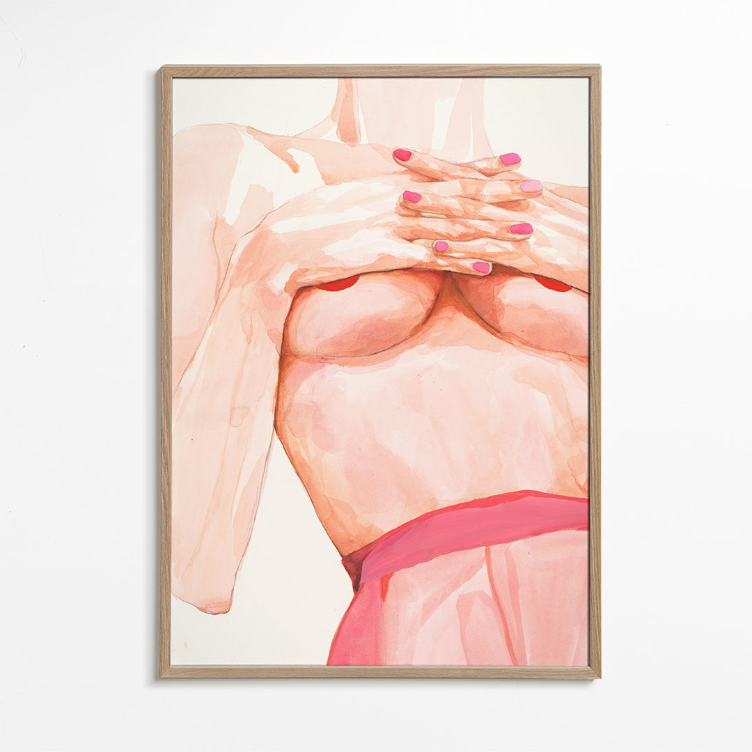Illustration: kvinnlig torso akvarell