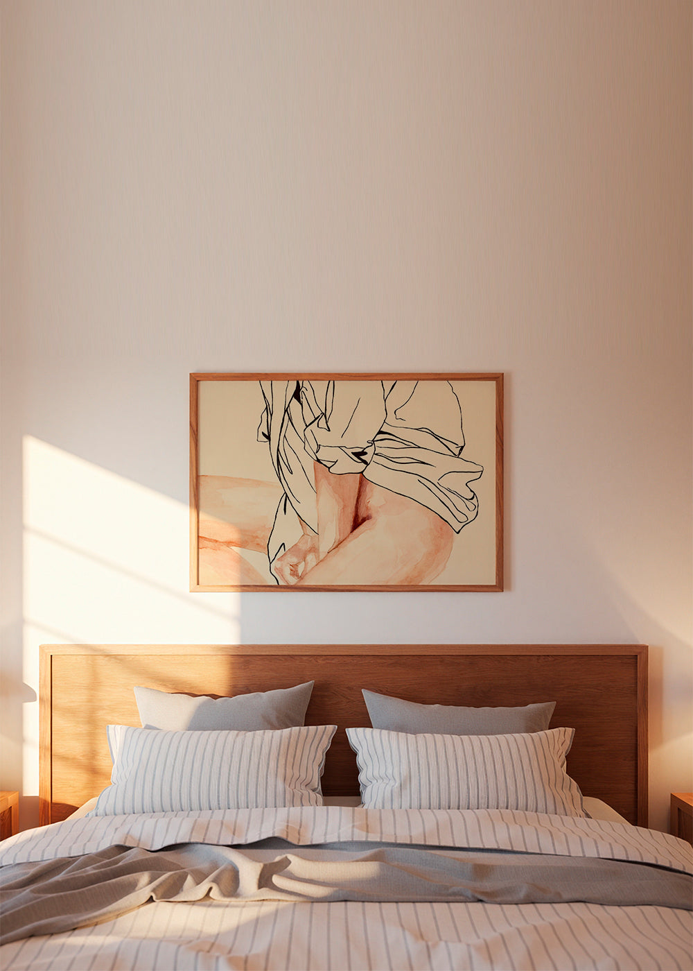 Figurativ kvinnlig illustration i bläck och akvarell