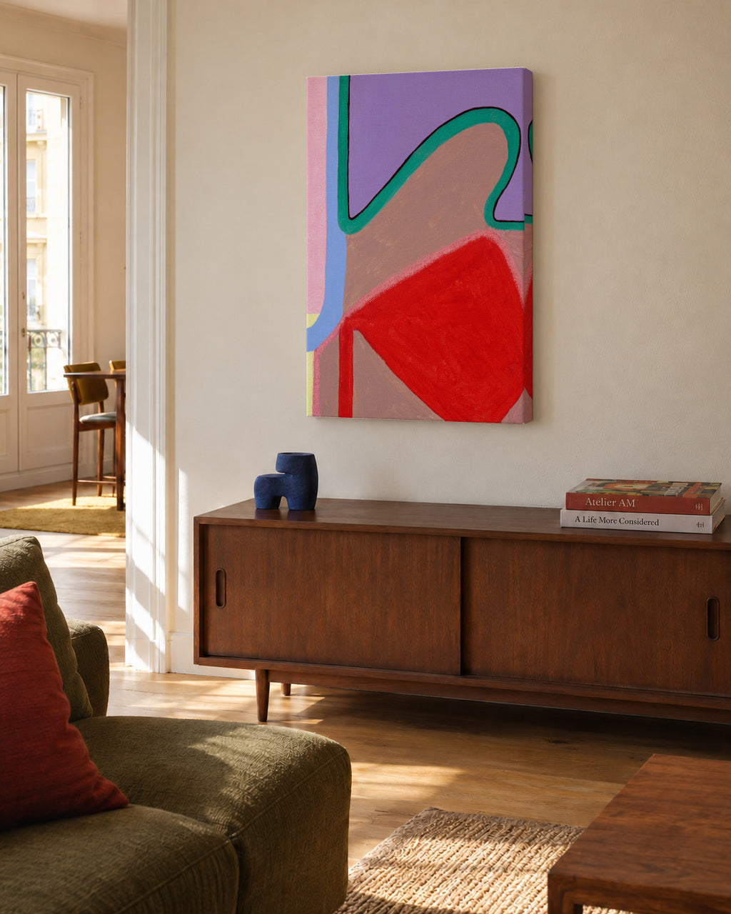 Wave II - Unframed canvas in an interior
