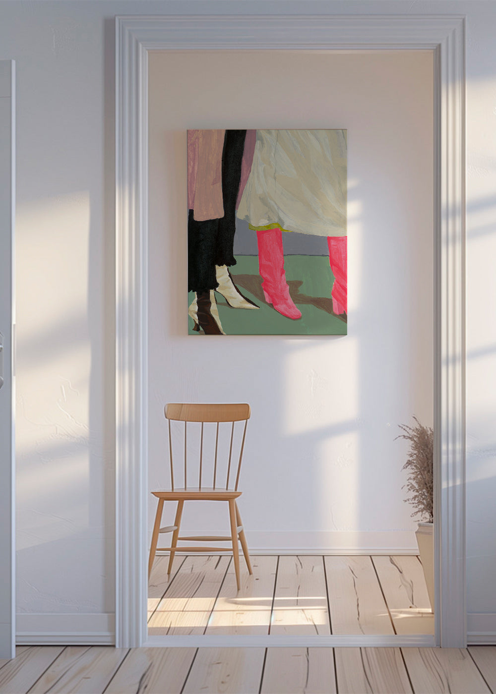 Illustration rosa stövlar och kjolar
