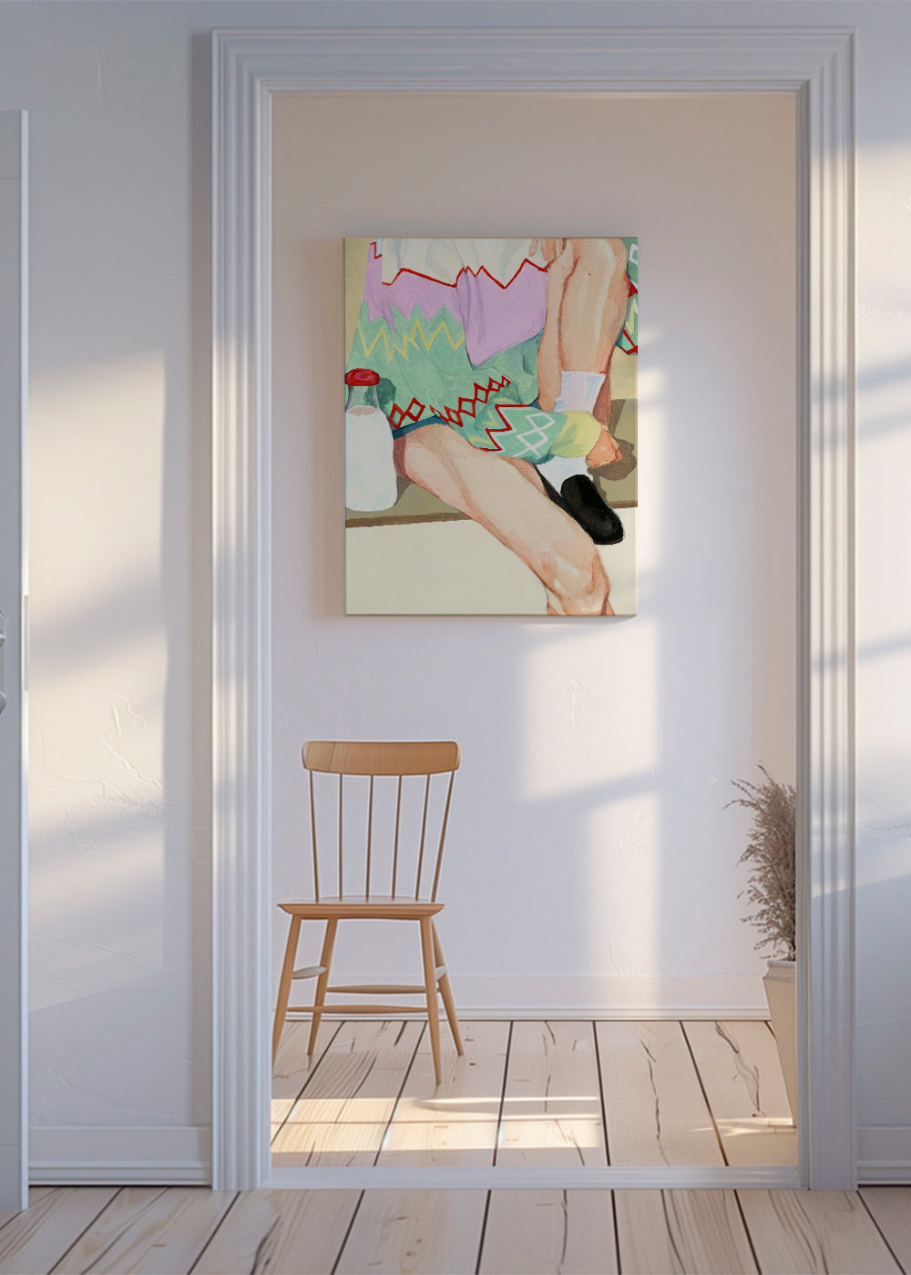 Kökskonst med figur och geometriskt mönster
