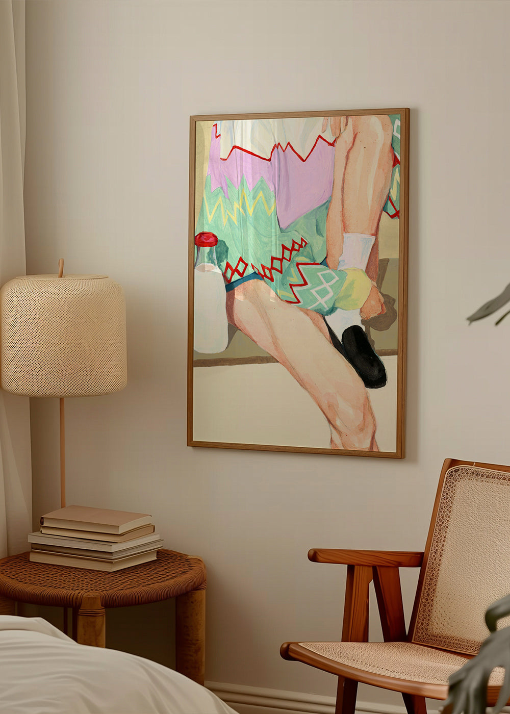 Kökskonst med figur och geometriskt mönster