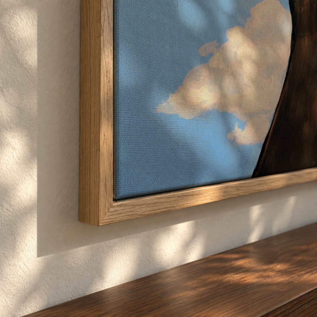 Himmel blau - Framed canvas detail