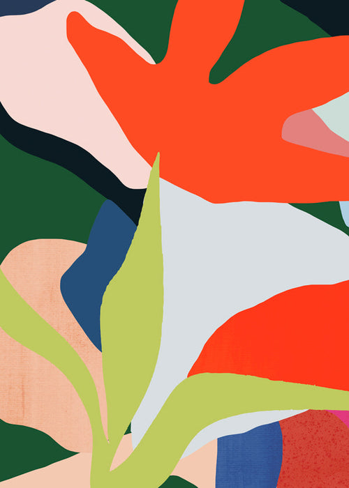 Botanisk poster med korallblad
