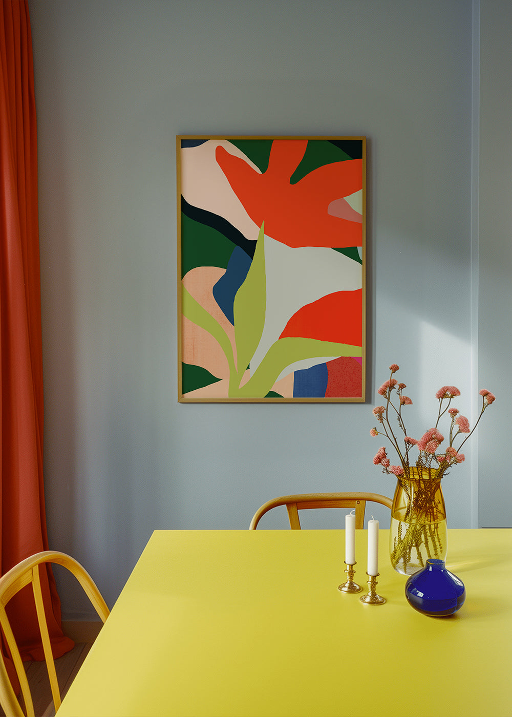 Botanisk poster med korallblad