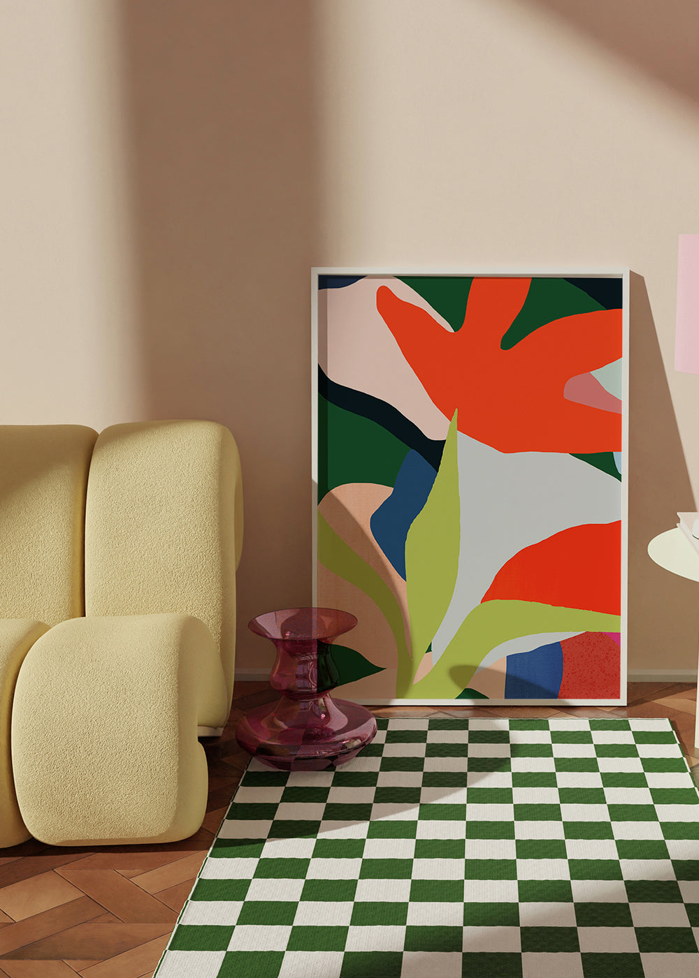 Botanisk poster med korallblad