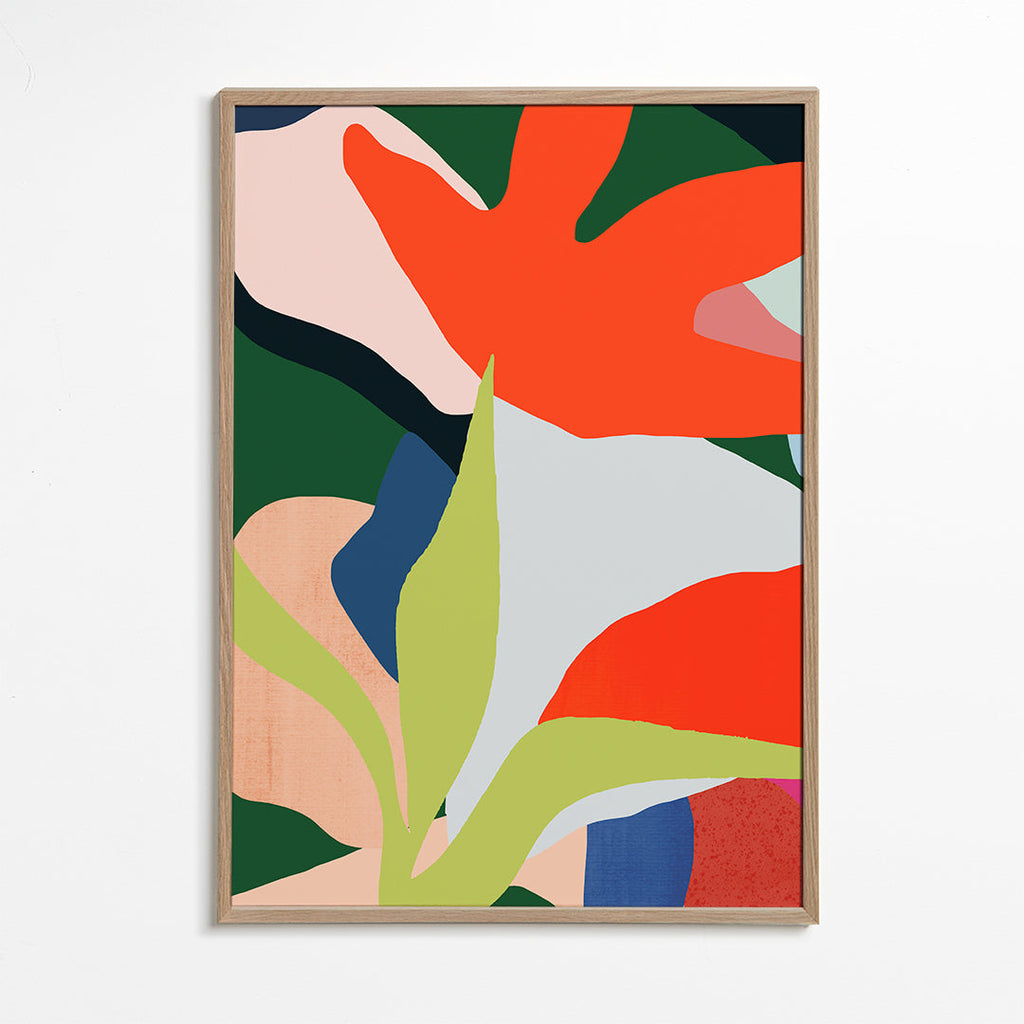 Botanisk poster med korallblad