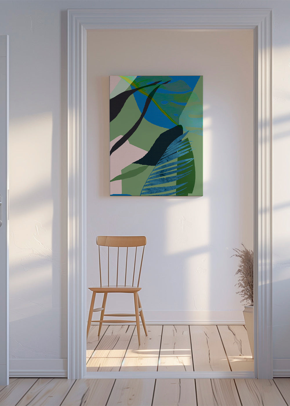 Botanisk poster tropiska blå-gröna blad