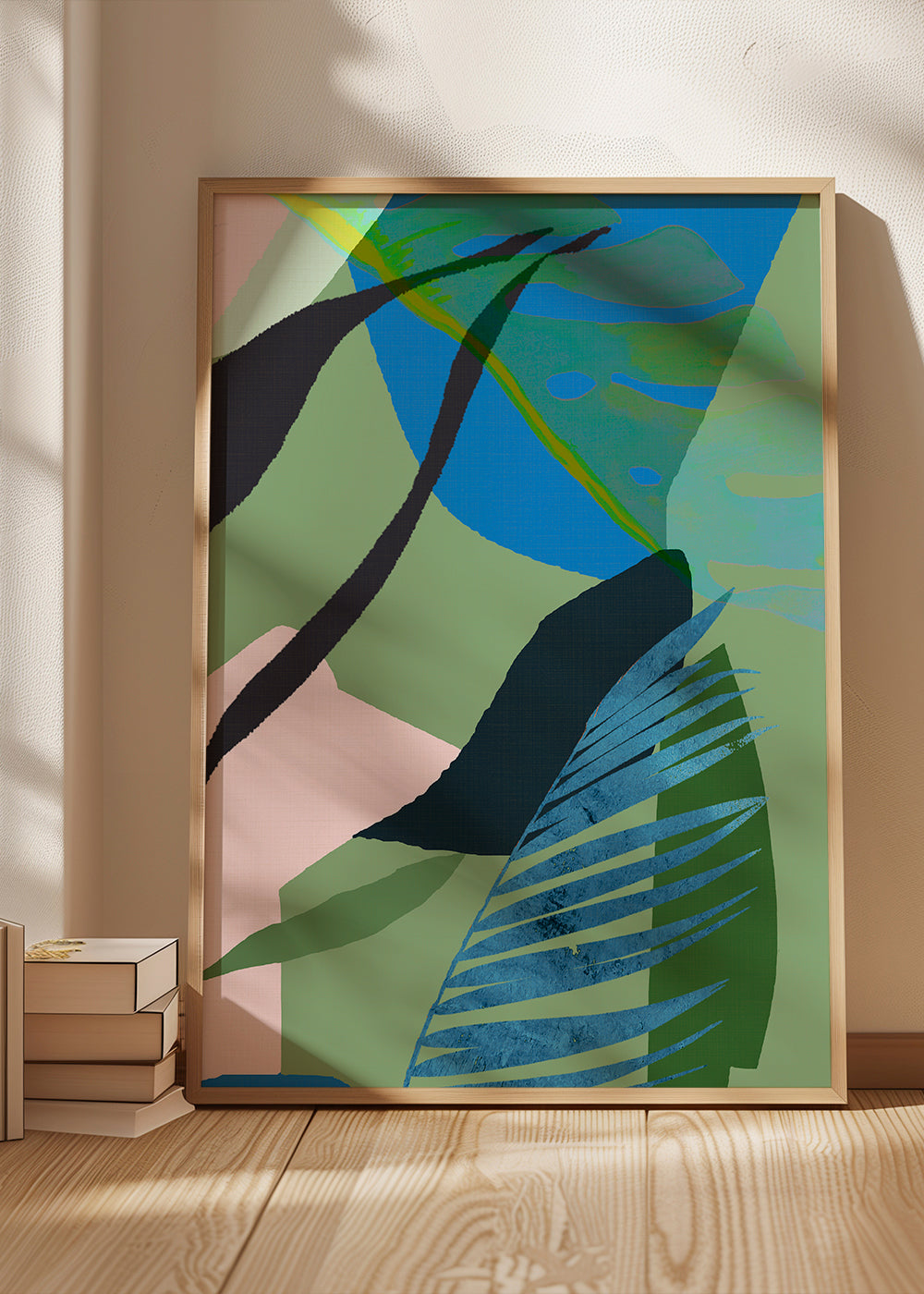 Botanisk poster tropiska blå-gröna blad
