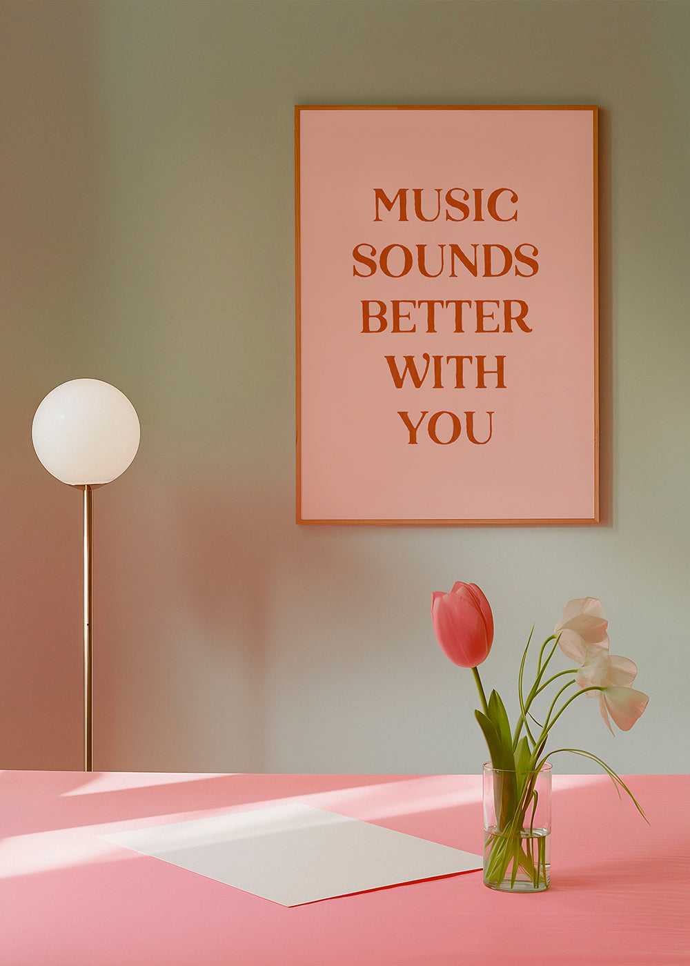 Minimalistisk affisch med musikcitat