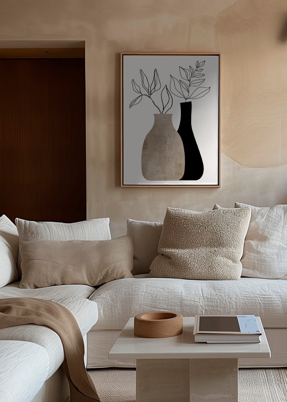 Botanisk poster med minimalistiska vaser